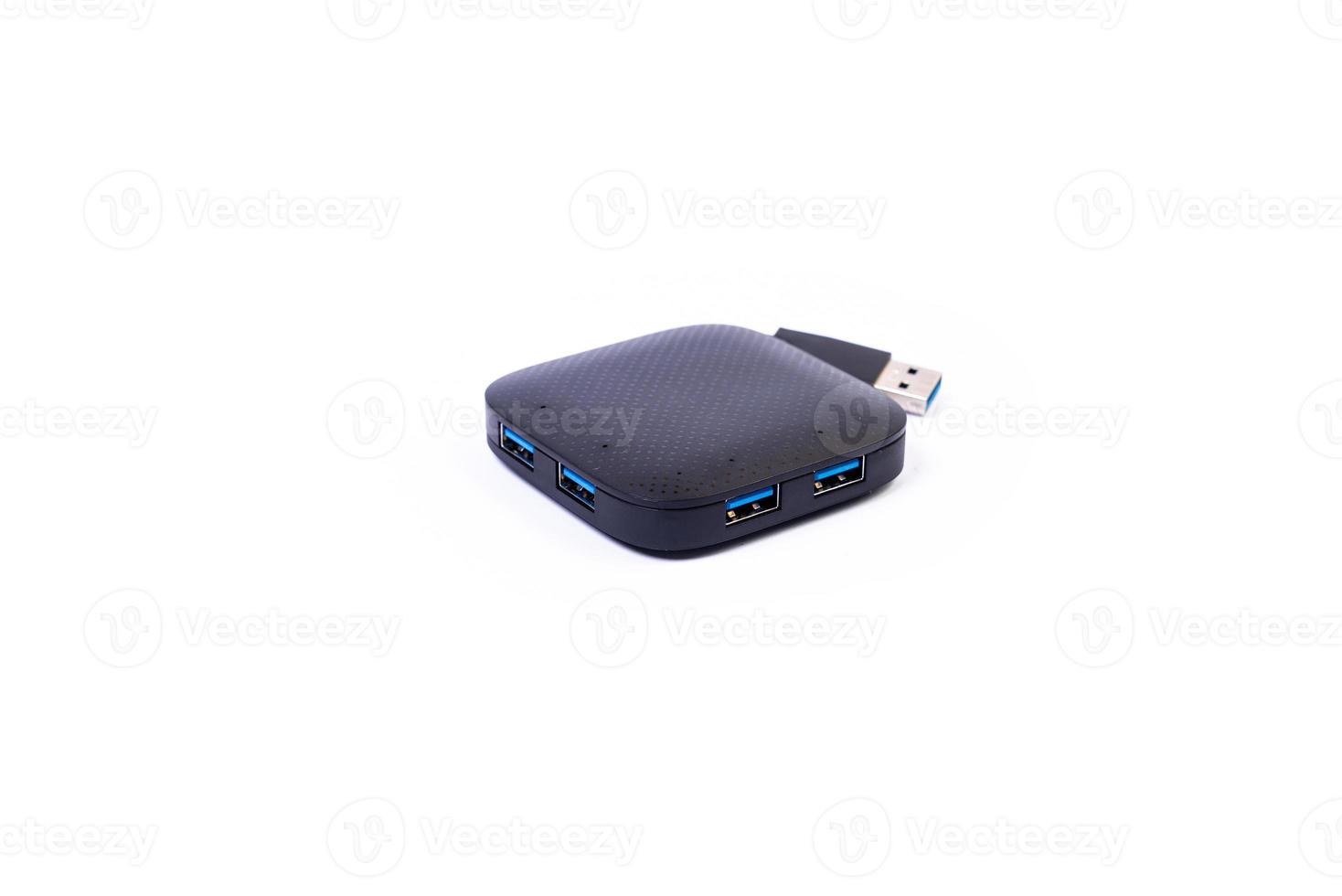 various converter cables adapters for computers and smartphones HDMI VGA USB DVI DP isolated on white photo