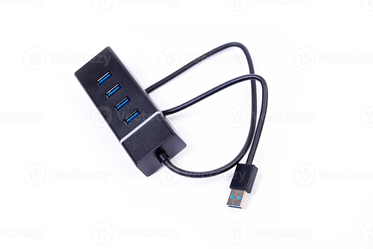 various converter cables adapters for computers and smartphones HDMI VGA USB DVI DP isolated on white photo