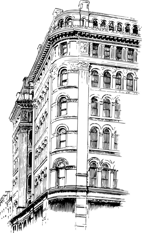 Post Building vintage illustration vector