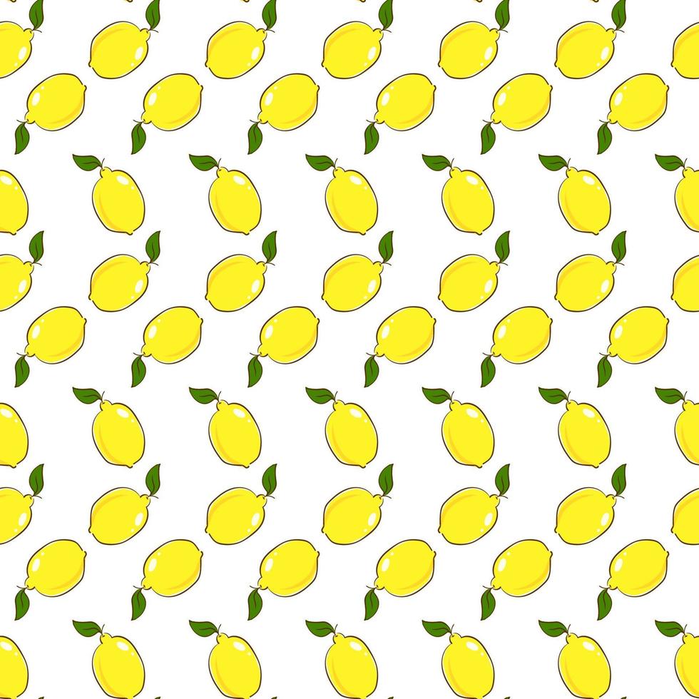 Lemon wallpaper, illustration, vector on white background.