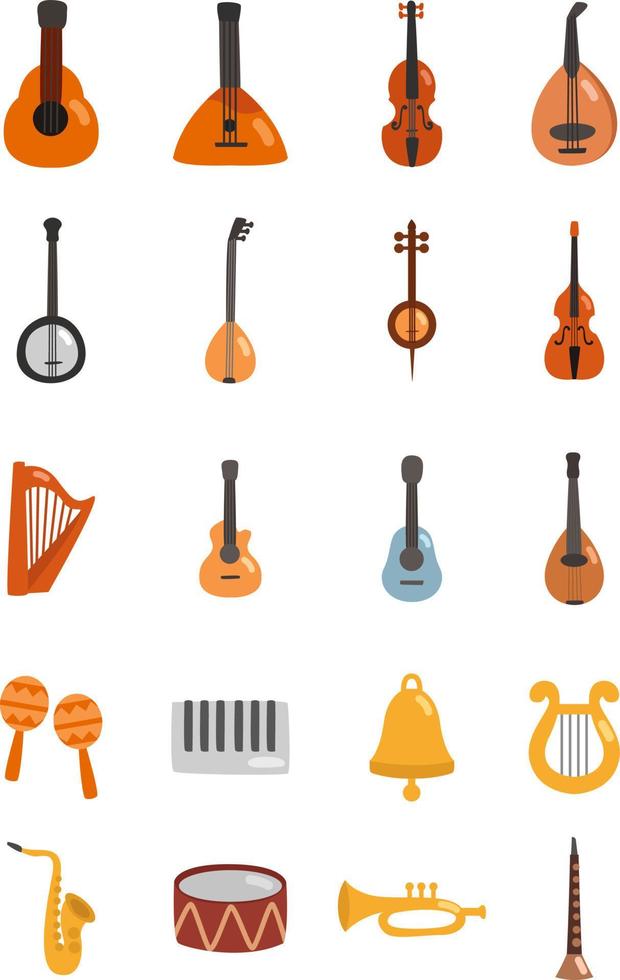 Musical instruments, illustration, vector, on a white background. vector