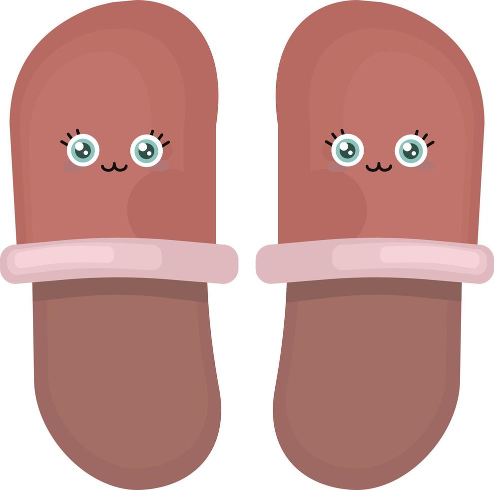 Home slippers, illustration, vector on white background.