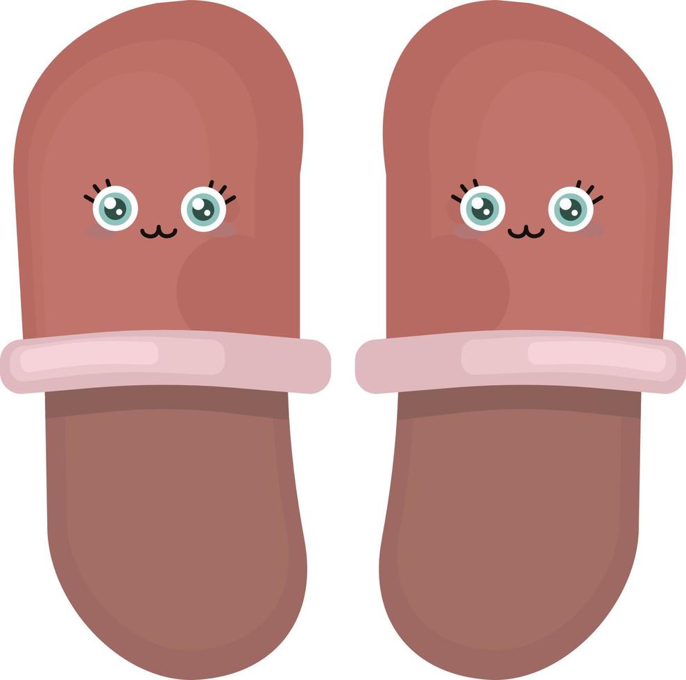 Home slippers, illustration, vector on white background.