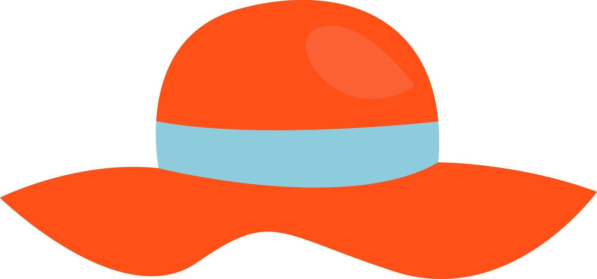 Red summer hat, illustration, vector, on a white background. vector
