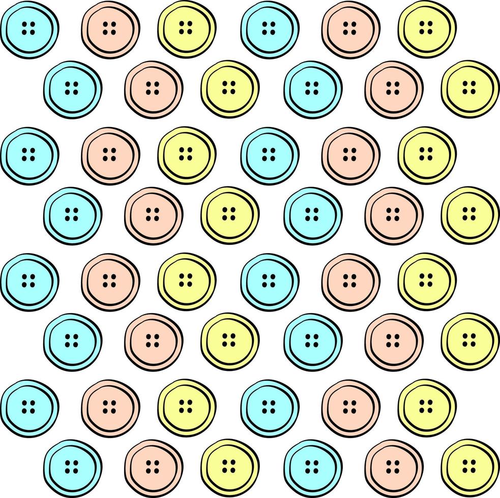 Buttons in mix colors, illustration, vector on white background.