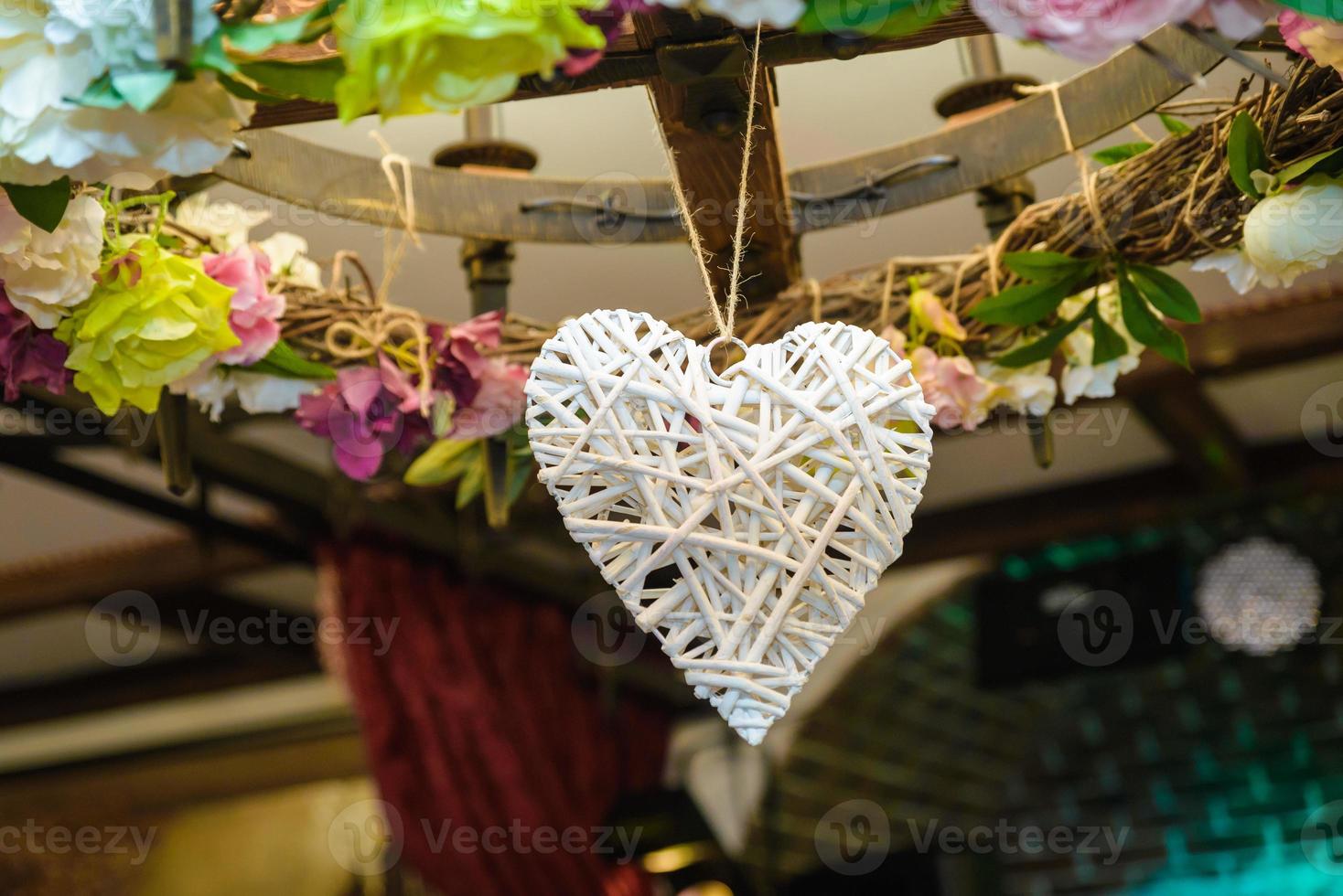 heart made of real vines and straw photo