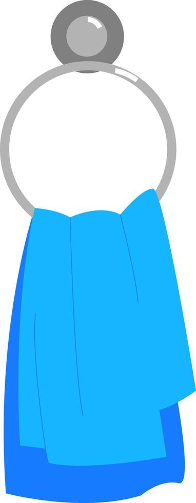 Blue towel, illustration, vector on white background.