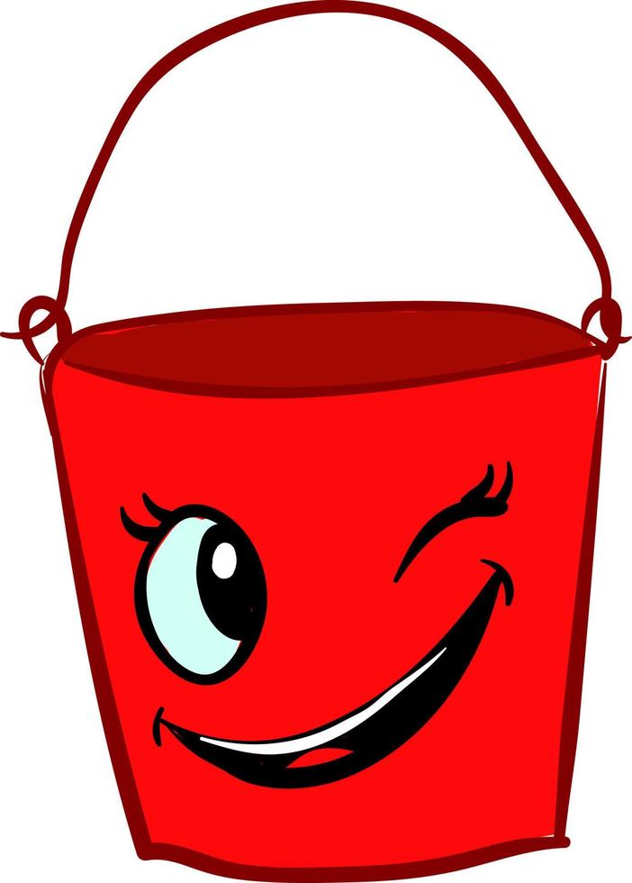 Red bucket, illustration, vector on white background. 13877631 Vector