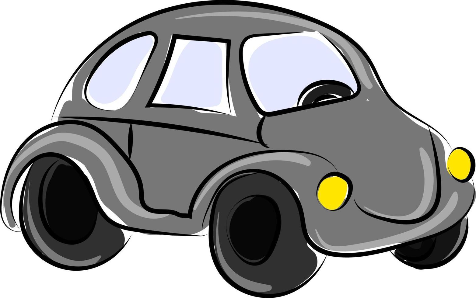 Gray car, illustration, vector on white background.