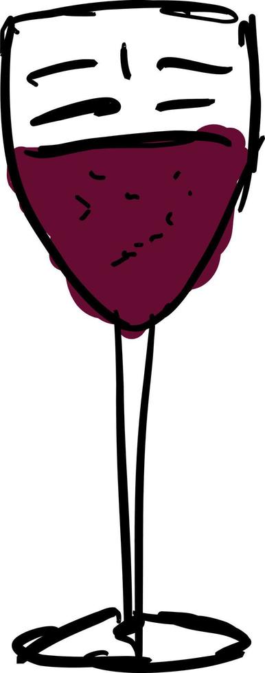 Drawing of a wine glass, illustration, vector on white background.