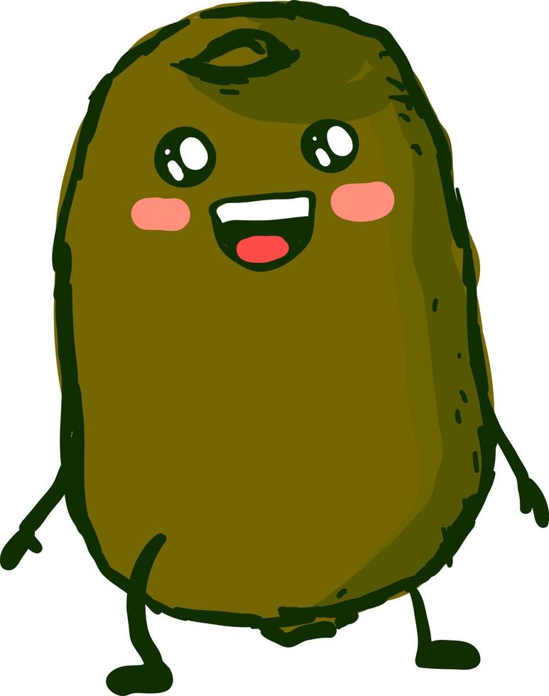 Cute kiwi, illustration, vector on white background.