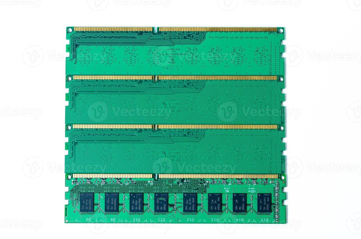 Computer memory card Close up memory socket on board computer server photo