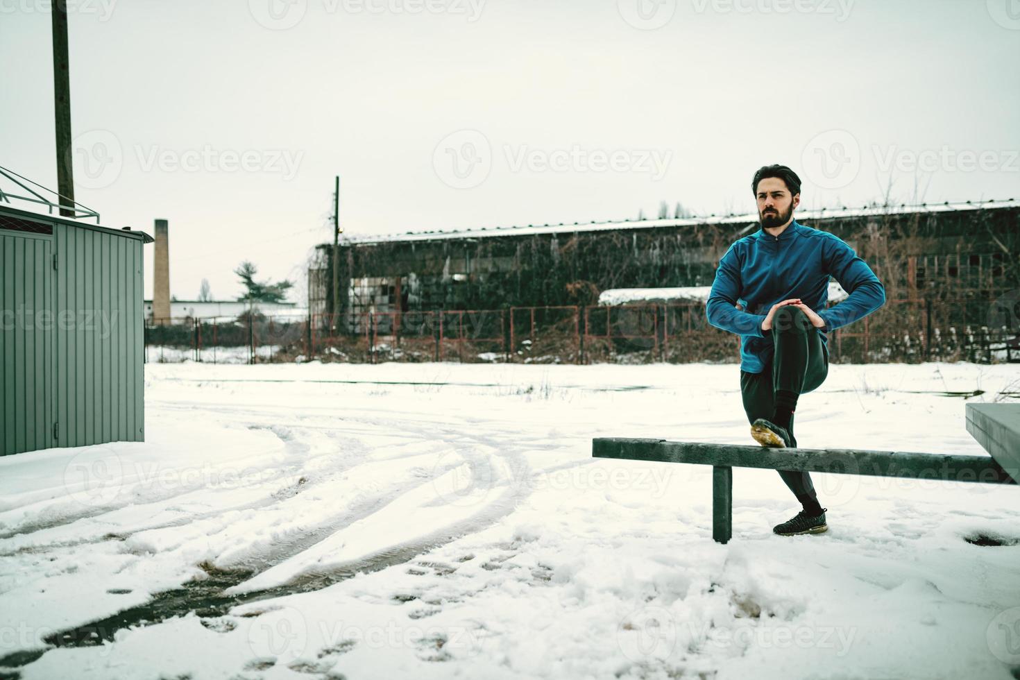 Stretching In Cold photo