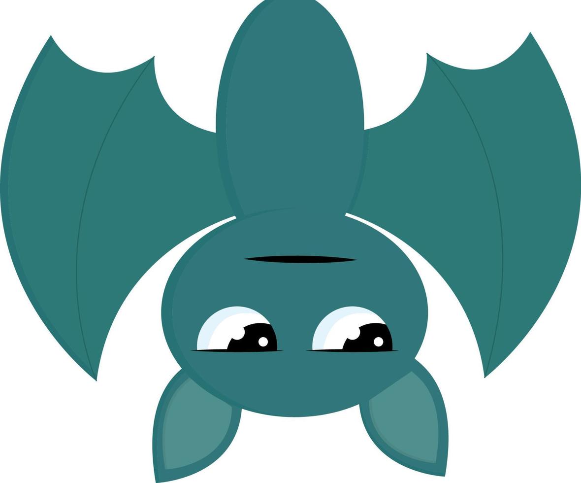 A bat hanging upside down, vector or color illustration.