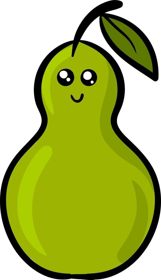 Cute guava fruit, illustration, vector on white background.