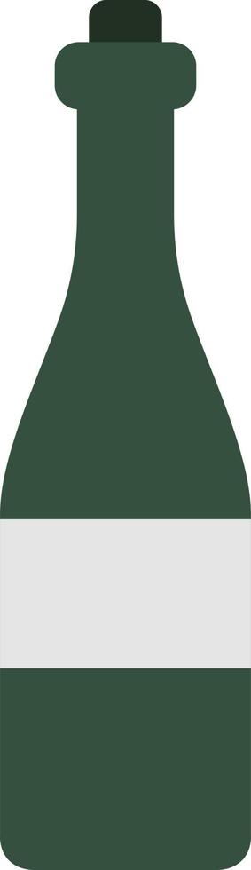 Green champagne bottle, illustration, on a white background. 13878634