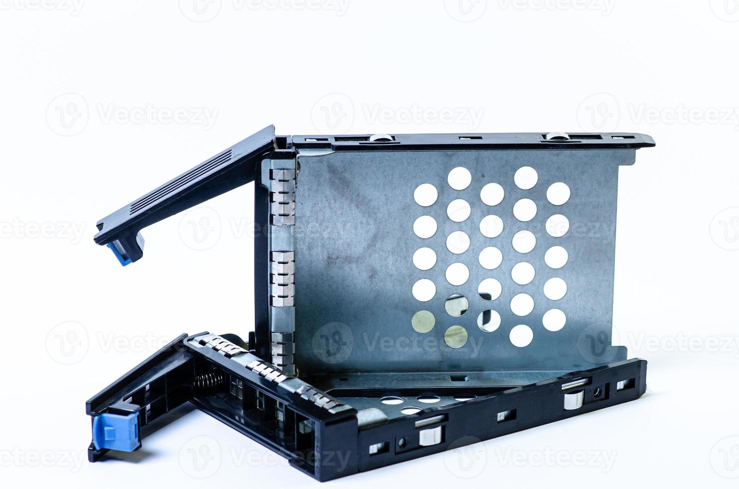 Hard disk drive HDD of different size isolated on white. photo