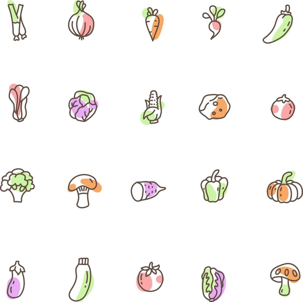 verduras frescas, ilustración, vector, sobre un fondo blanco. vector