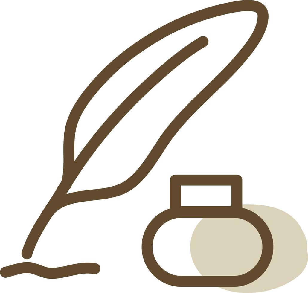 Medieval letter writting, illustration, vector on a white background.