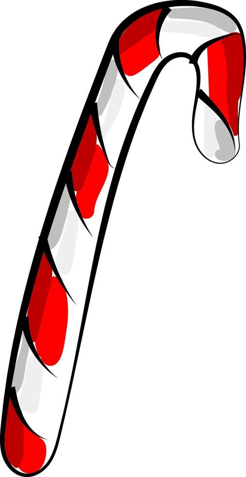 Candy cane, illustration, vector on white background.