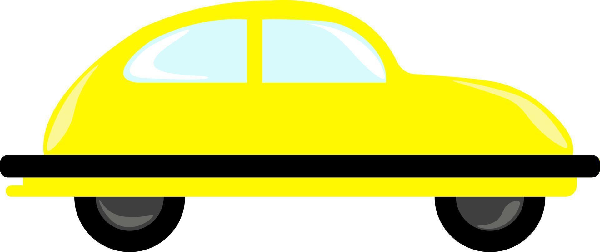 Yellow car, illustration, vector on white background.