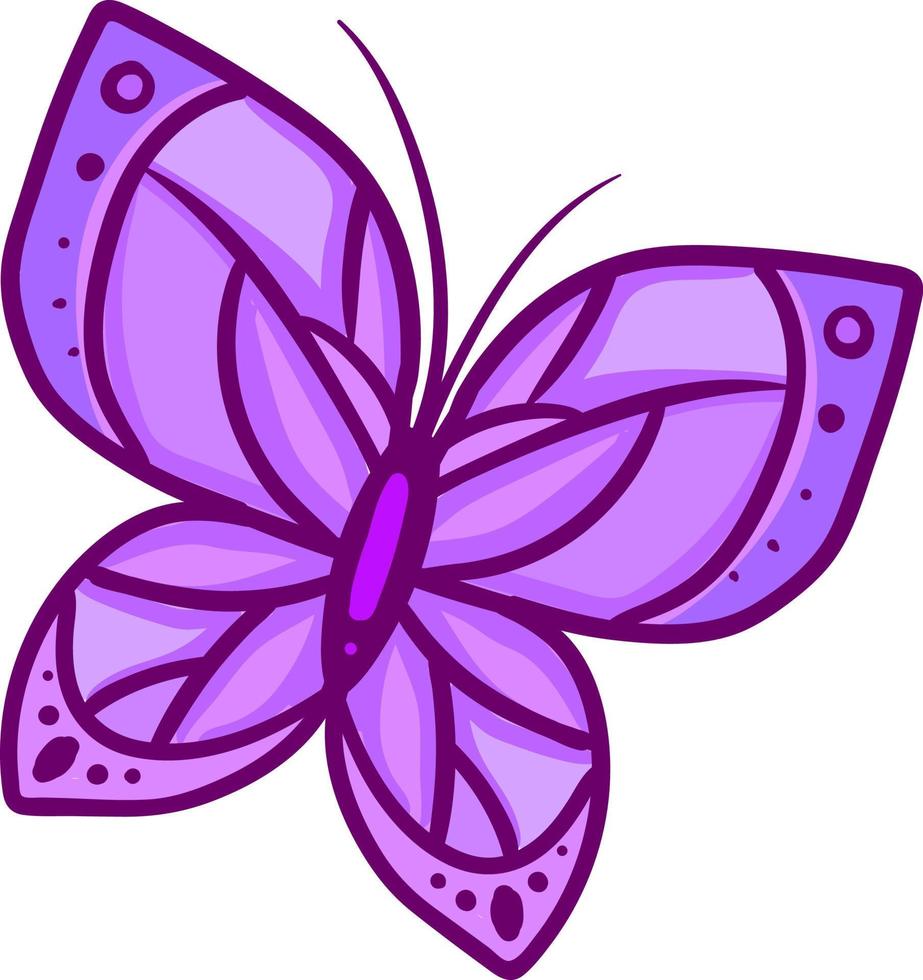 mariposa púrpura, ilustración, vector sobre fondo blanco