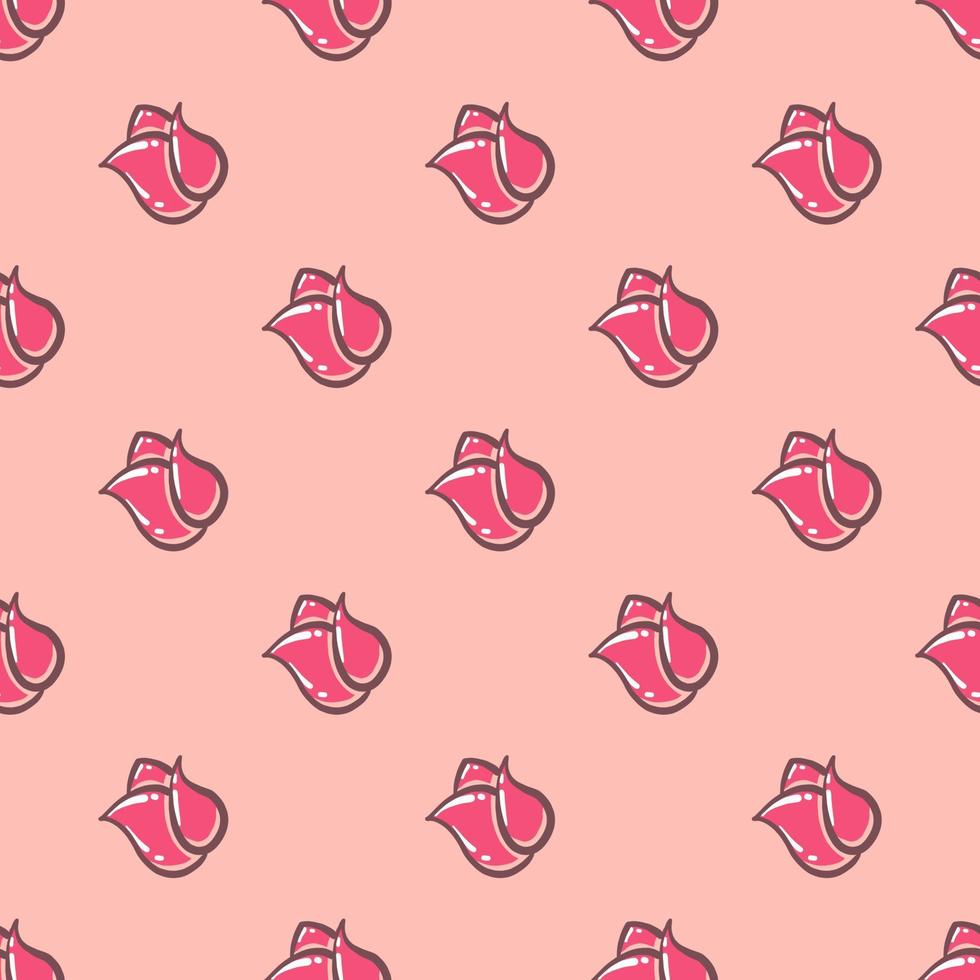 Cute minimal flower ,seamless pattern on pink background. vector