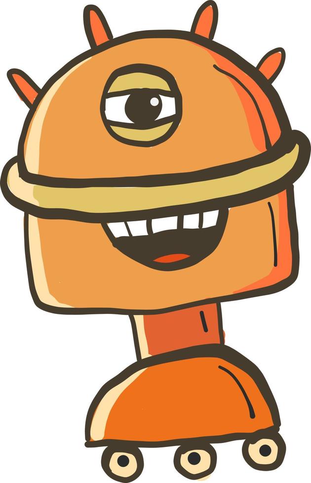 Orange robot, illustration, vector on white background