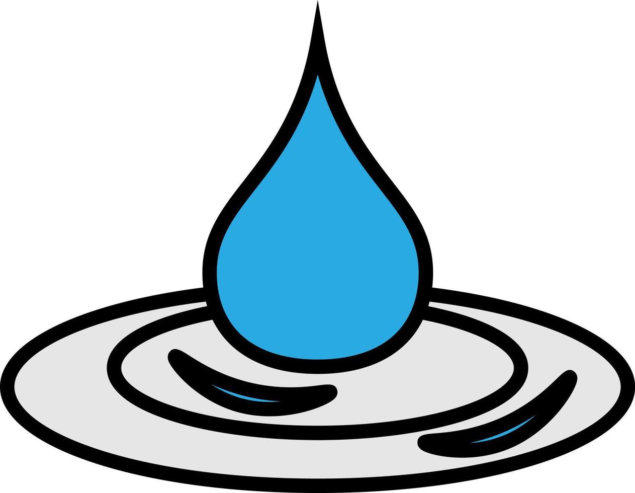 Dropping water drop, illustration, vector on a white background.