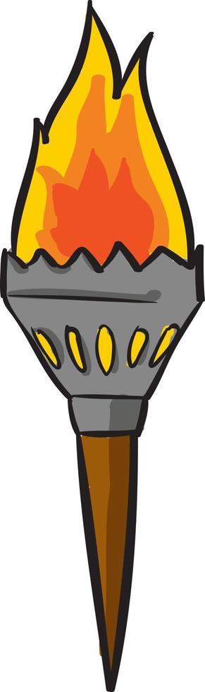 Torch, illustration, vector on white background.