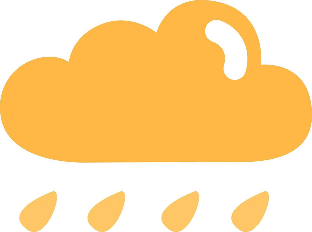 Yellow rain cloud,illustration, vector, on a white background. vector