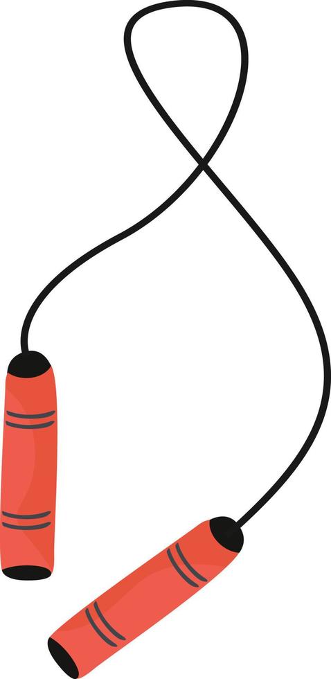 Red skipping rope, illustration, vector on white background