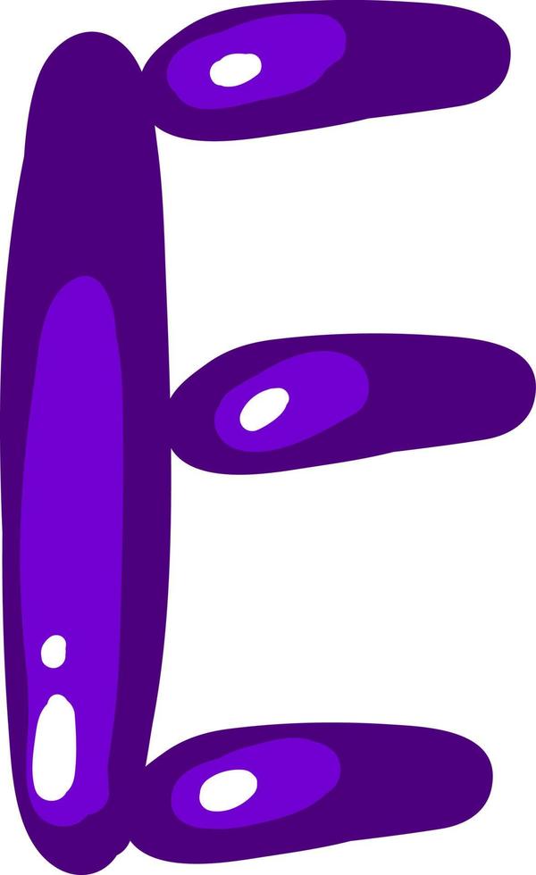 Letter E, illustration, vector on white background.