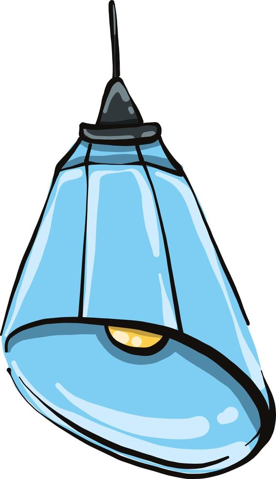 lámpara azul, ilustración, vector sobre fondo blanco.
