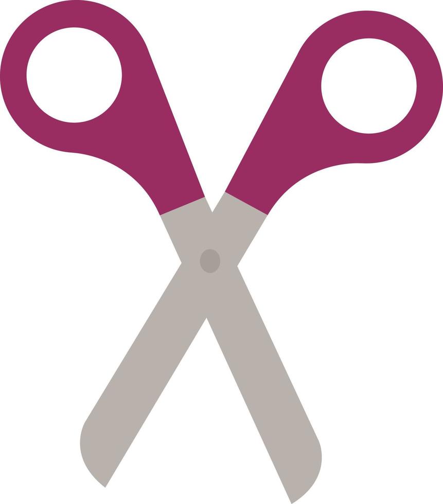Purple scissors, illustration, vector on white background.