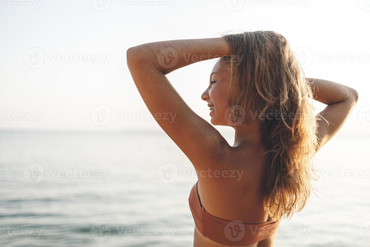 Teenager Girl Enjoying At The Beach 13880405 Stock Photo at Vecteezy