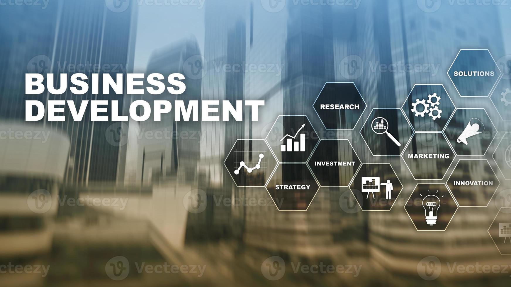 Business Development Startup Growth Statistics. Financial Plan Strategy Development Process Graphic Concept. photo