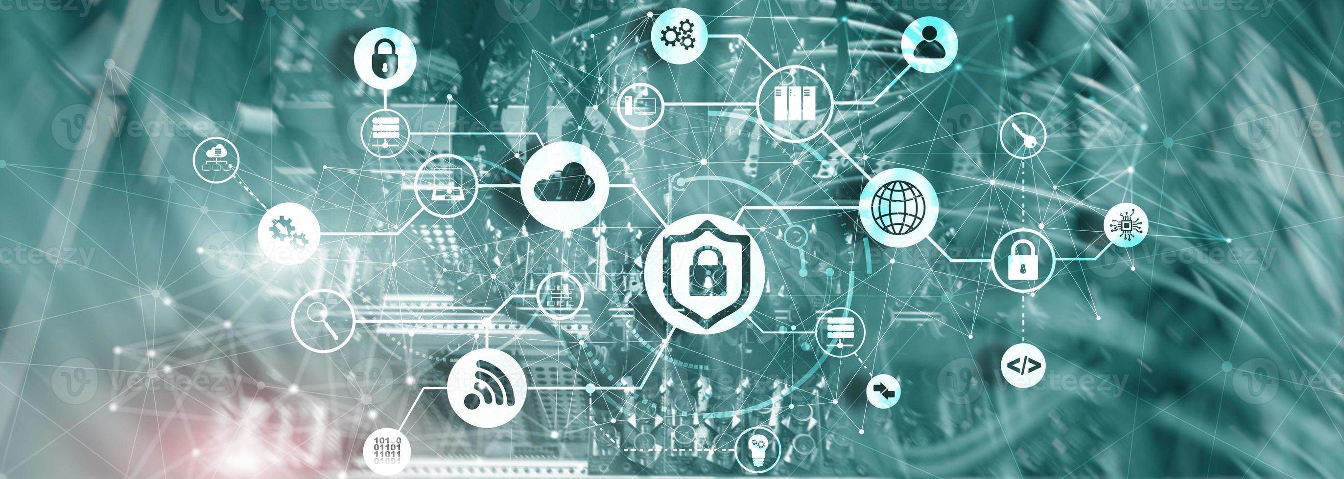 Online data security system. Protecting your business data. photo