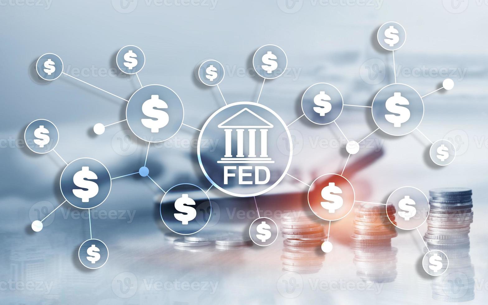 FED federal reserve system usa banking financial system business concept. photo