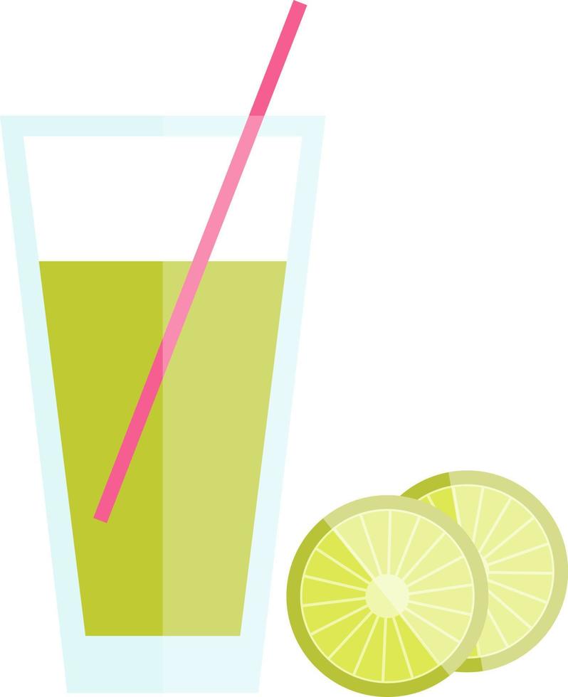 jugo de limón, ilustración, vector sobre fondo blanco.