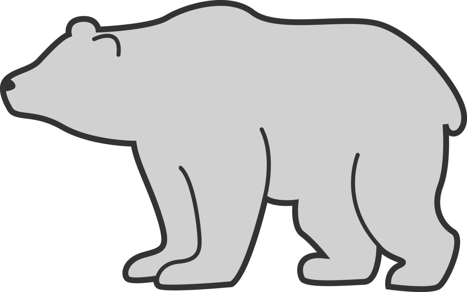 Grey bear, illustration, vector on white background.