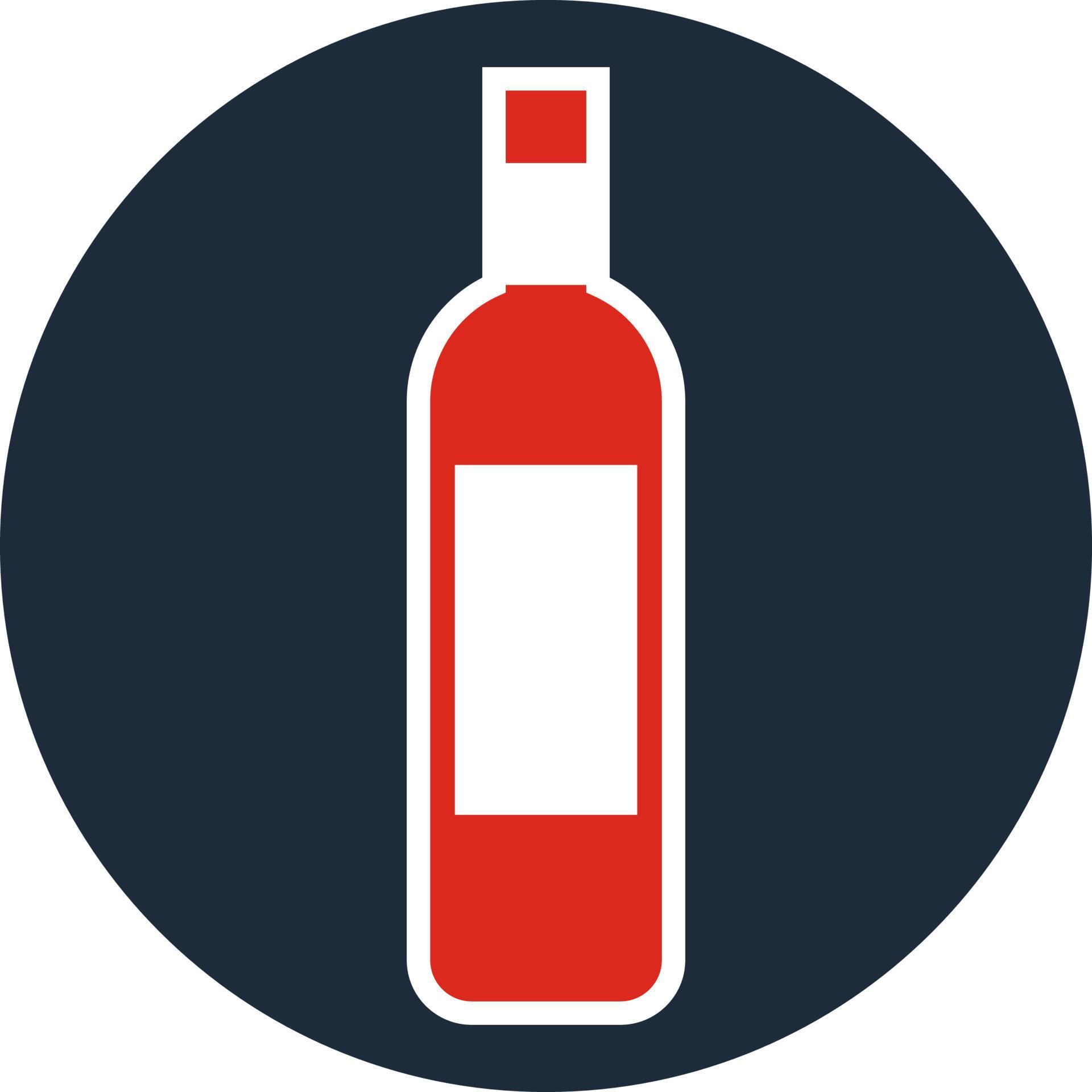 Red wine bottle, illustration, vector on a white background. 13882621
