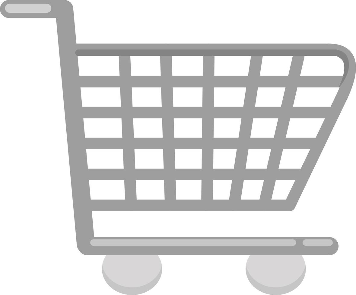 Shopping cart, illustration, vector on white background.