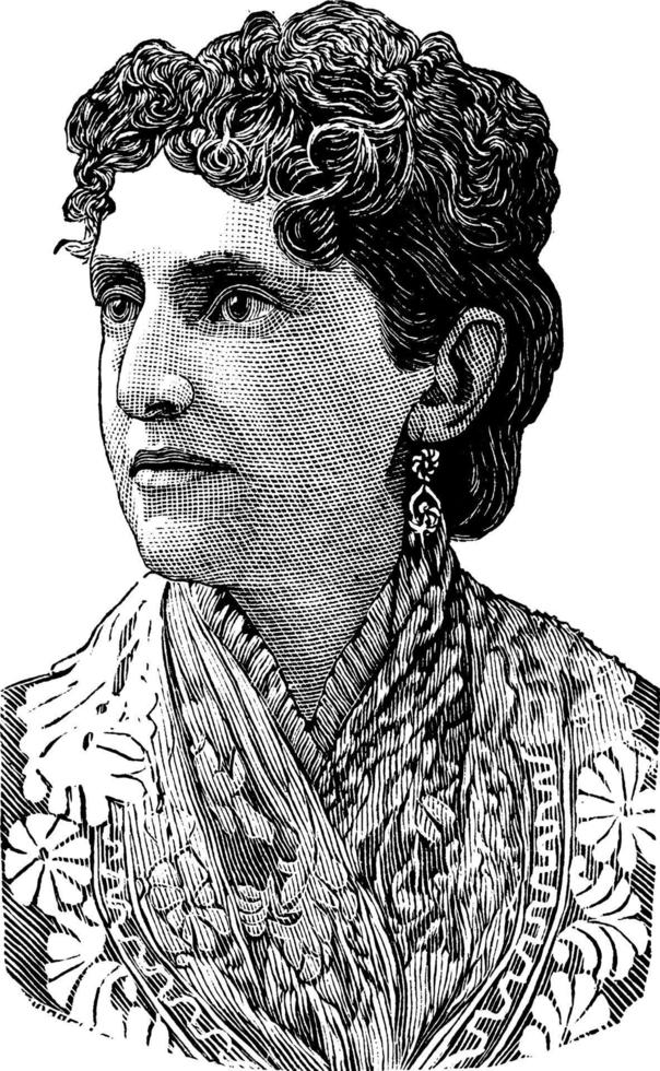 Lillie Devereux Blake vintage illustration. vector