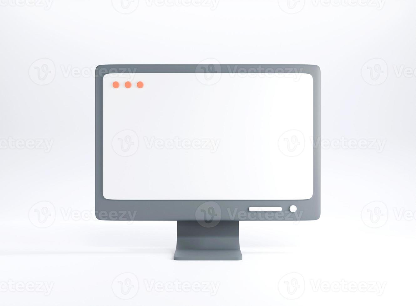 3D desktop computer. 3D rendering. photo