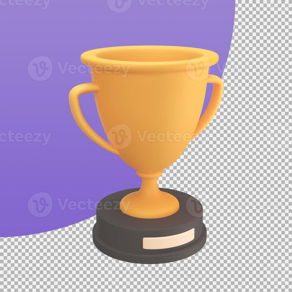 golden trophy Awards for winners of sports events success concept. 3d illustration with clipping path. photo