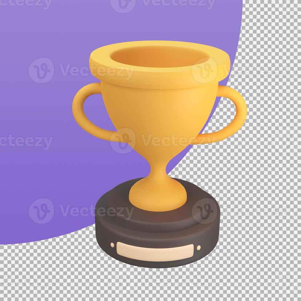 golden trophy Awards for winners of sports events success concept. 3d illustration with clipping path. photo