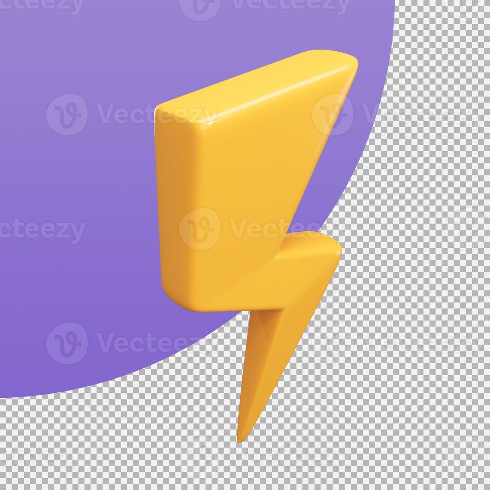 yellow lightning delivery speed concept flash sale promotion. 3d illustration with clipping path photo