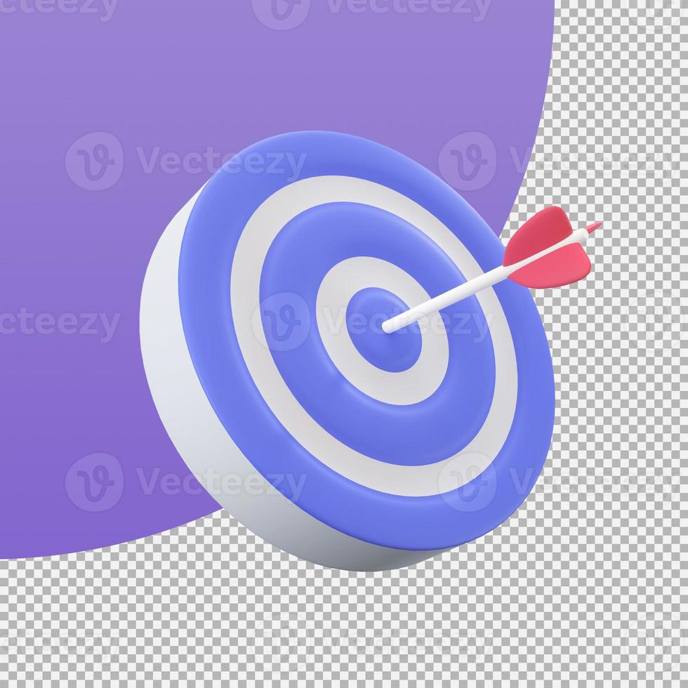 Arrows shot in the center of the target Marketing analysis concept for business goals. 3d illustration with clipping path. photo