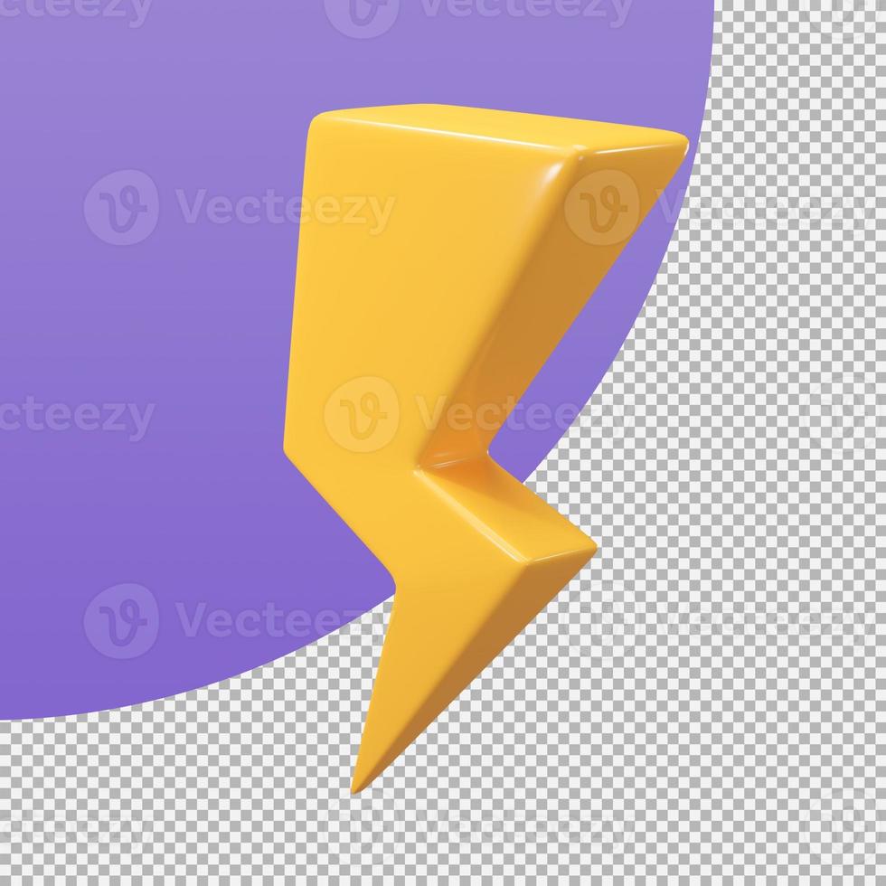 yellow lightning delivery speed concept flash sale promotion. 3d illustration with clipping path photo